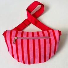Wauw: Belle stripe handtas /  heuptas - rood