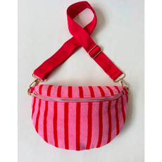 Wauw: Belle stripe handtas /  heuptas - rood