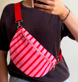 Wauw: Belle stripe handtas /  heuptas - rood