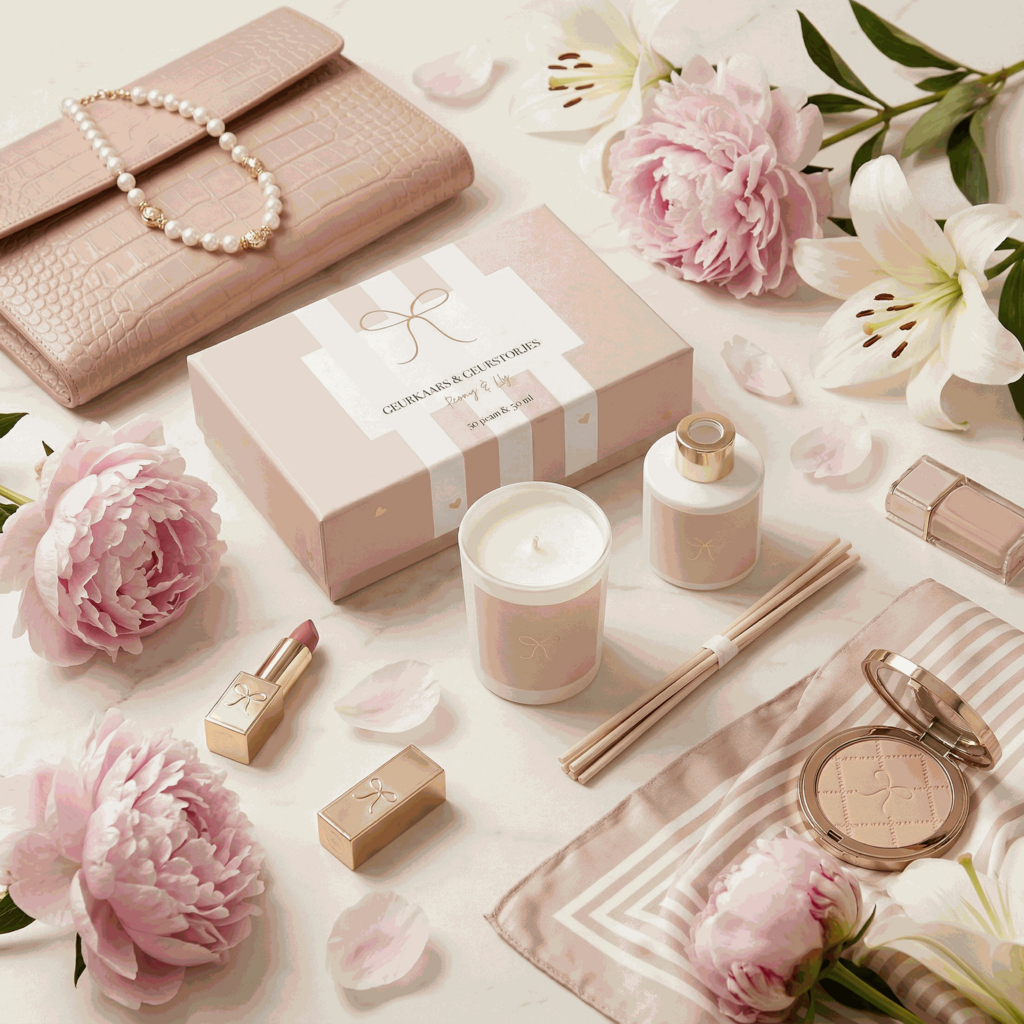 Stationery & gift Stationery & gift: Gift Set Beige Kaars & Geurstokjes