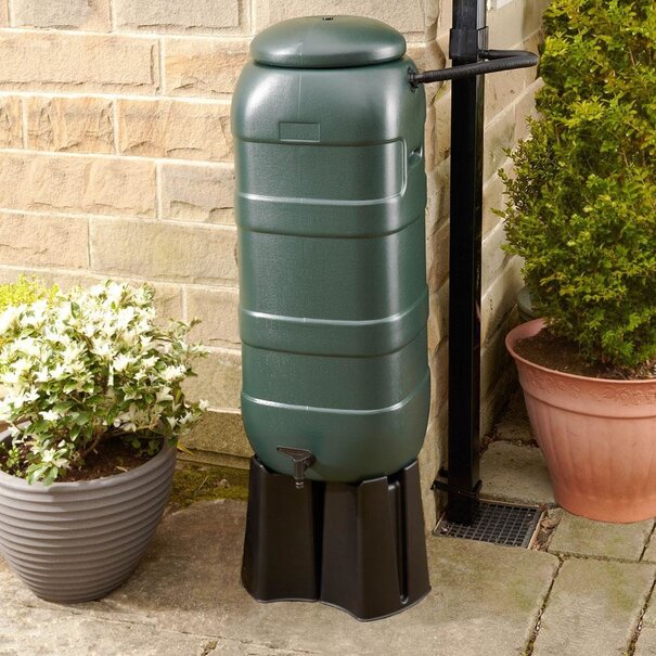 Luxe 100 liter regenton set groen