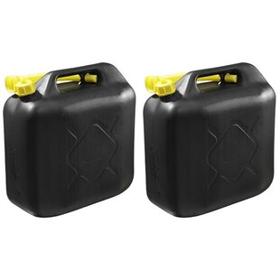 2x Zwarte brandstof jerrycan 5L