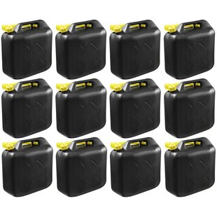 12x Zwarte brandstof jerrycan 5L