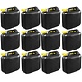 12x Zwarte brandstof jerrycan 5L