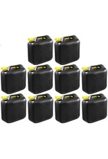 10x Zwarte brandstof jerrycan 10L