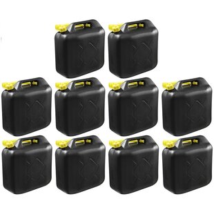 10x Zwarte brandstof jerrycan 10L