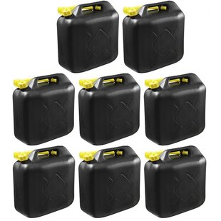 8x Zwarte brandstof jerrycan 20L