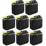 8x Zwarte brandstof jerrycan 20L