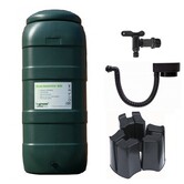 Luxe 100 liter regenton set groen