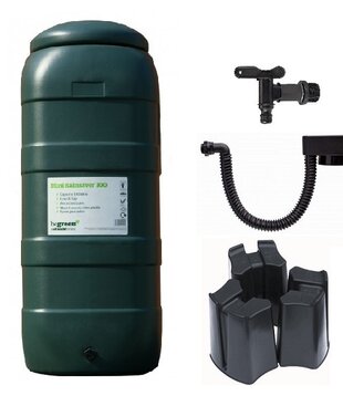 Luxe 100 liter regenton set groen