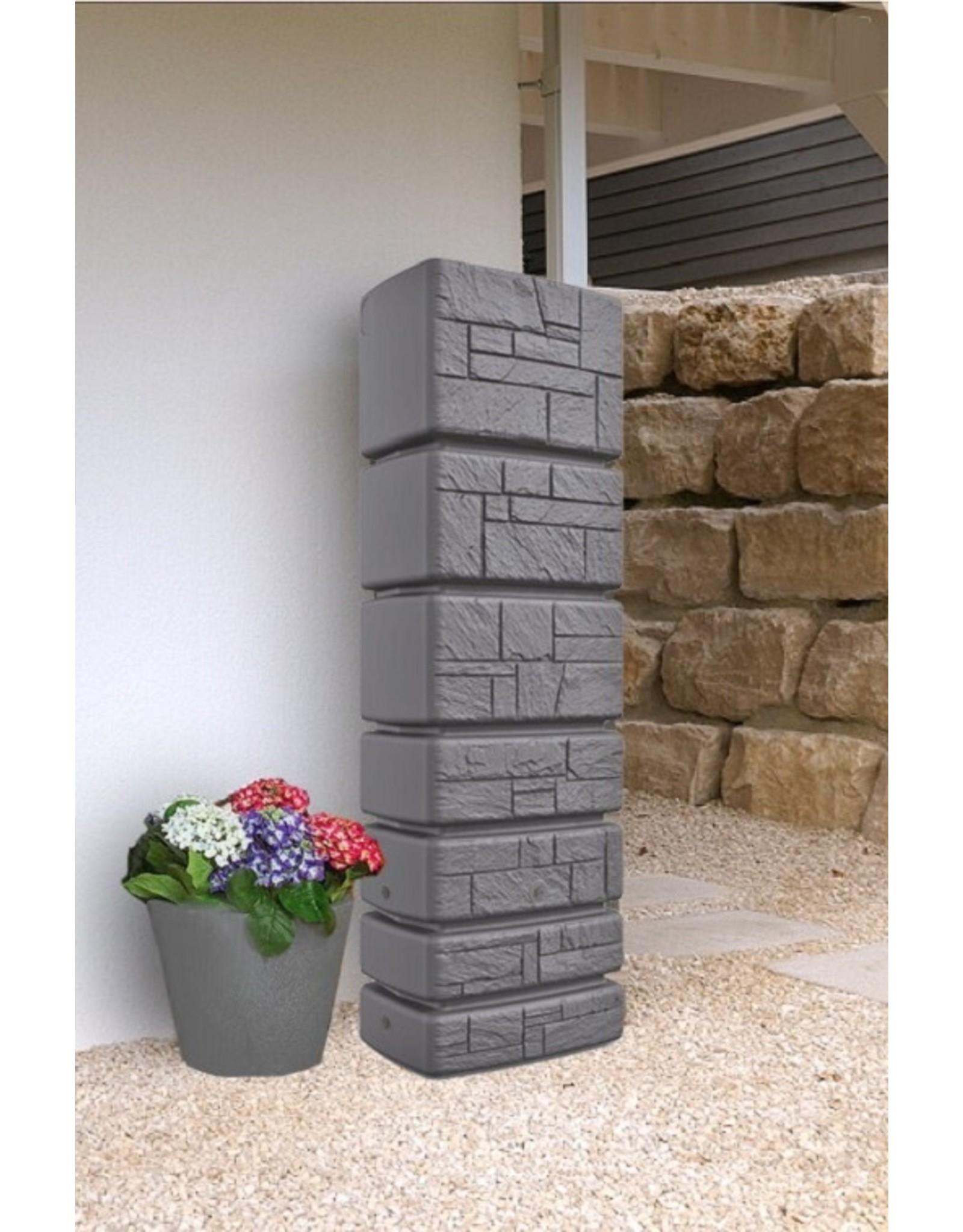 Regenton Stone Tower 350 liter - Grijs