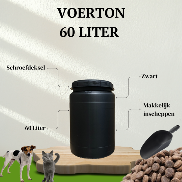 Voerton Zwart - 60 liter