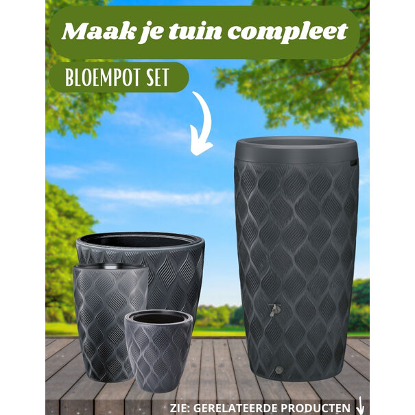 Wave Regenton Antraciet 240L met Bloemenbak