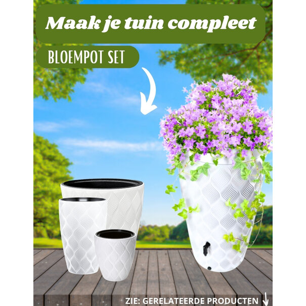 Wave Regenton Wit 240L met Bloemenbak