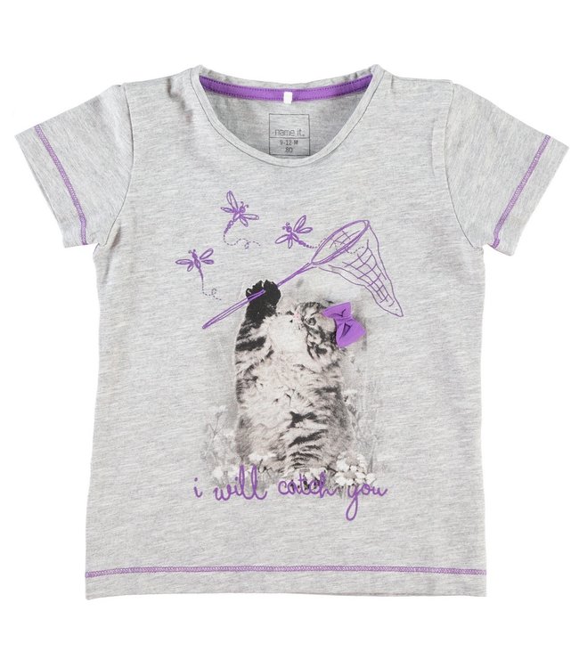 Name-it Meisjes Tshirt Eja Grey Melange