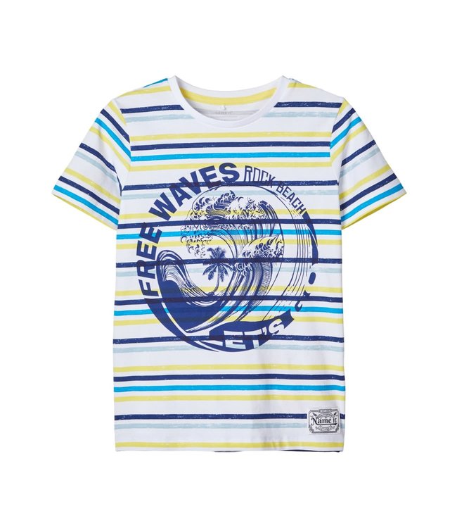 Name-it Jongens Tshirt Fonzo Bright White / Blueprint