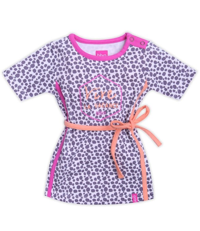 Beebielove Babykleding Meisjes Bruin Zomerjurkje Vive la vacance