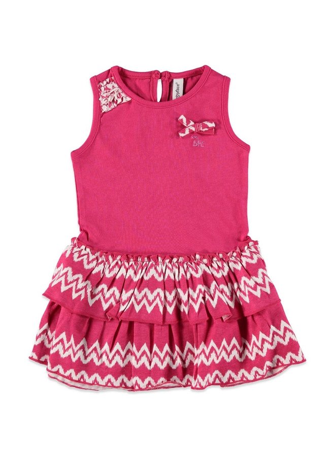 Babyface Babykleding Roze Zomerjurk Zigzag Baby en kinderspeciaalzaak