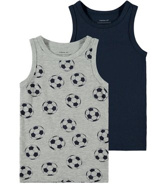 Name it Name-it Jongens Tank Top Onderhemdjes Football Grey Melange