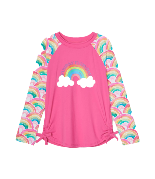 Hatley Meisjes UV Zwem Tshirt Over The Rainbow