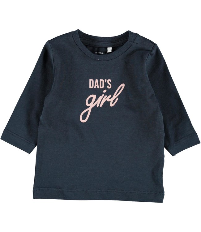 Name-it Newborn Tshirt Kathe 'Dads Girl" Dark Sapphire