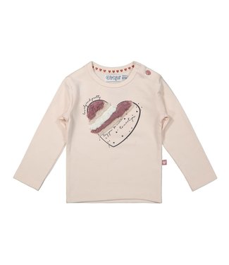 Dirkje Dirkje Meisjes Tshirt Heart Soft Pink