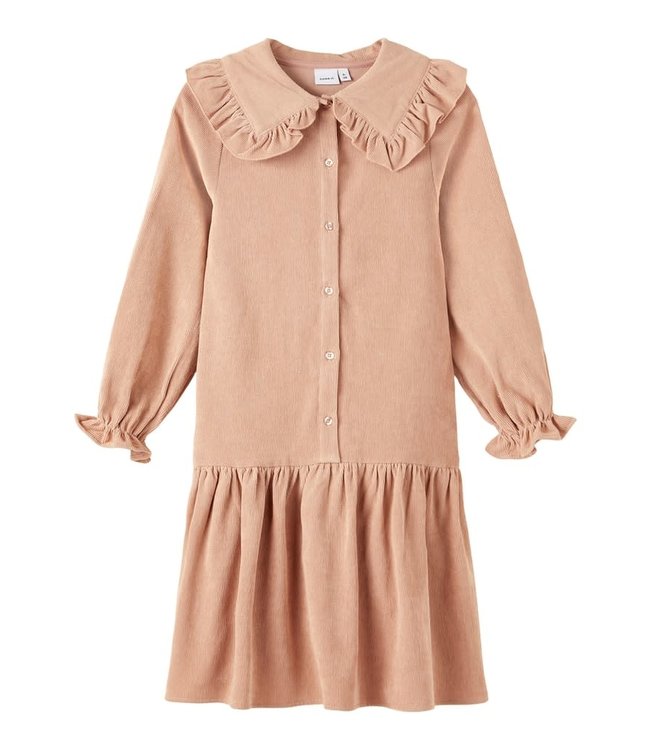 Name-it Meisjes Kinderkleding Effen Jurk Odine Cafe Au Lait