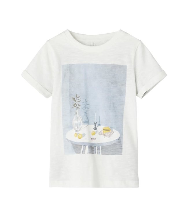 Name-it Meisjes Shortsleeve Tshirt Beld White Alyssum