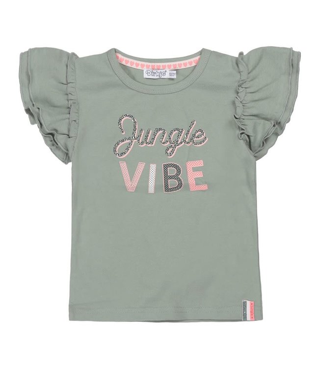 Dirkje Meisjes Shortsleeve Tshirt Jungle Vibe Green