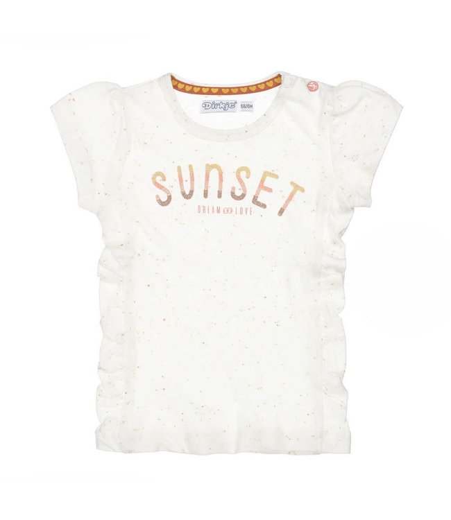 Dirkje Kinderkleding Meisjes Shortsleeve Tshirt Sunset Wit