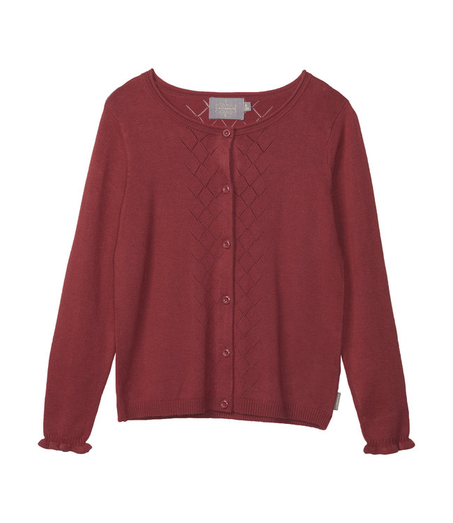 Creamie Meisjes Cardigan Pointelle Rosewood