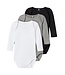 Name it Babykleding Set van 3 Effen Rompertjes Met Lange Mouwen