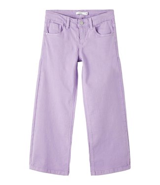 Name it Name it Meisjes Paarse Broek Brede Broekspijpen Rose Sand Verbena