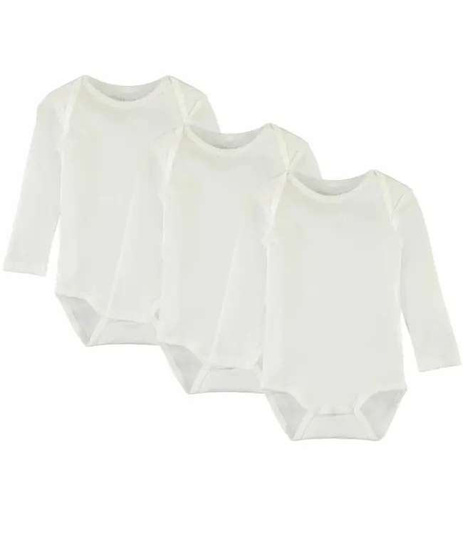 Name It Babykleding Effen Witte Rompertjes Met Lange Mouw