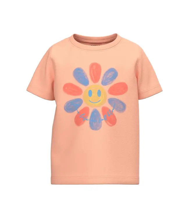 Name it Kinderkleding Meisjes Oranje Tshirt Fransine Peach Nectar