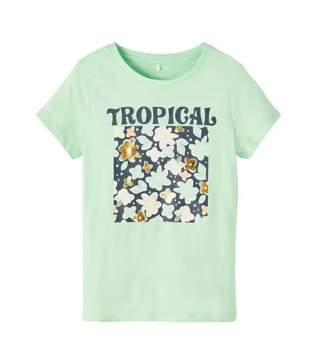 Name it Meisjes  Kinderkleding Tshirt Femelina Green Ash