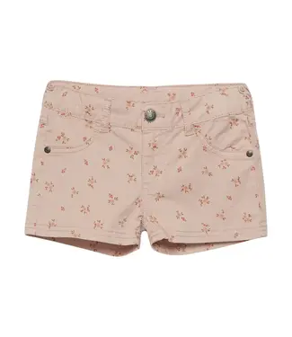 Minymo Minymo Meisjes Short Fijne Bloemen Print Mahogany Rose