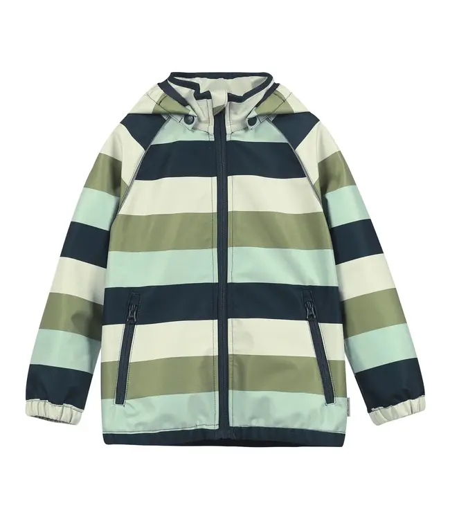 Minymo Jongens Softshell Jas Stripes Blue Night