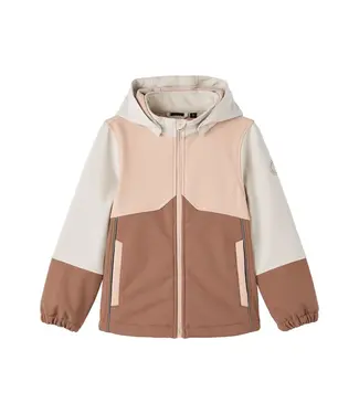 Name it Name it Meisjes Softshell Jas Alfa Colorblock Misty Roze