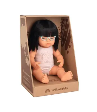 Miniland Miniland Babypop Aziatisch Meisje met Bril 38cm