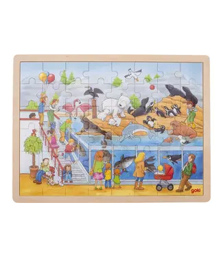 Goki Goki Raampuzzel Bezoek Aan De Zoo 40x30x1cm 48-delig