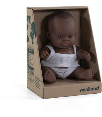 Miniland Miniland Babypop Afrikaanse Jongen 21cm