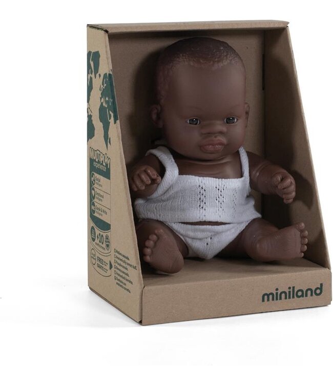 Miniland Babypop Afrikaanse Jongen 21cm