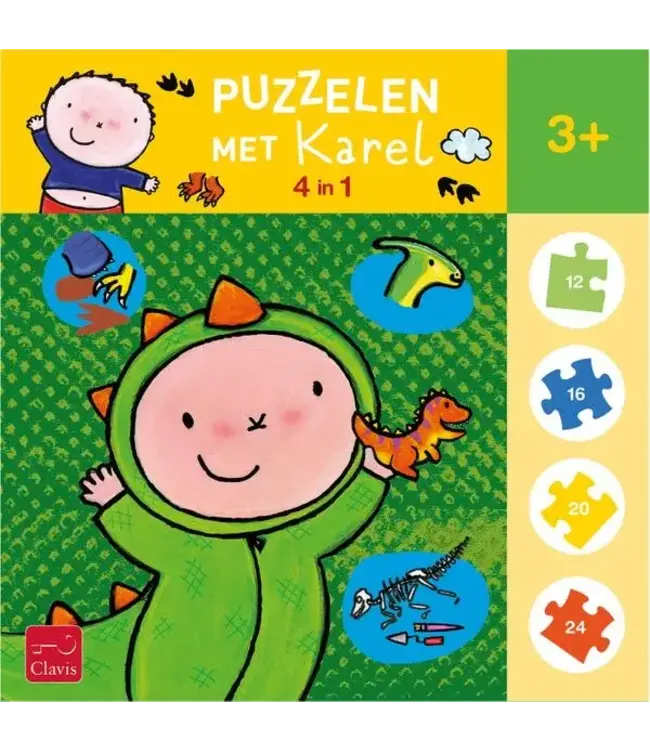 Clavis Puzzelen met Karel. 4-in-1-puzzel (Hallo Dino)