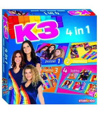 K3 K3 Spel 4 in 1 Puzzel, Domino, Memory, Lotto