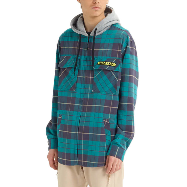 green hooded flannel