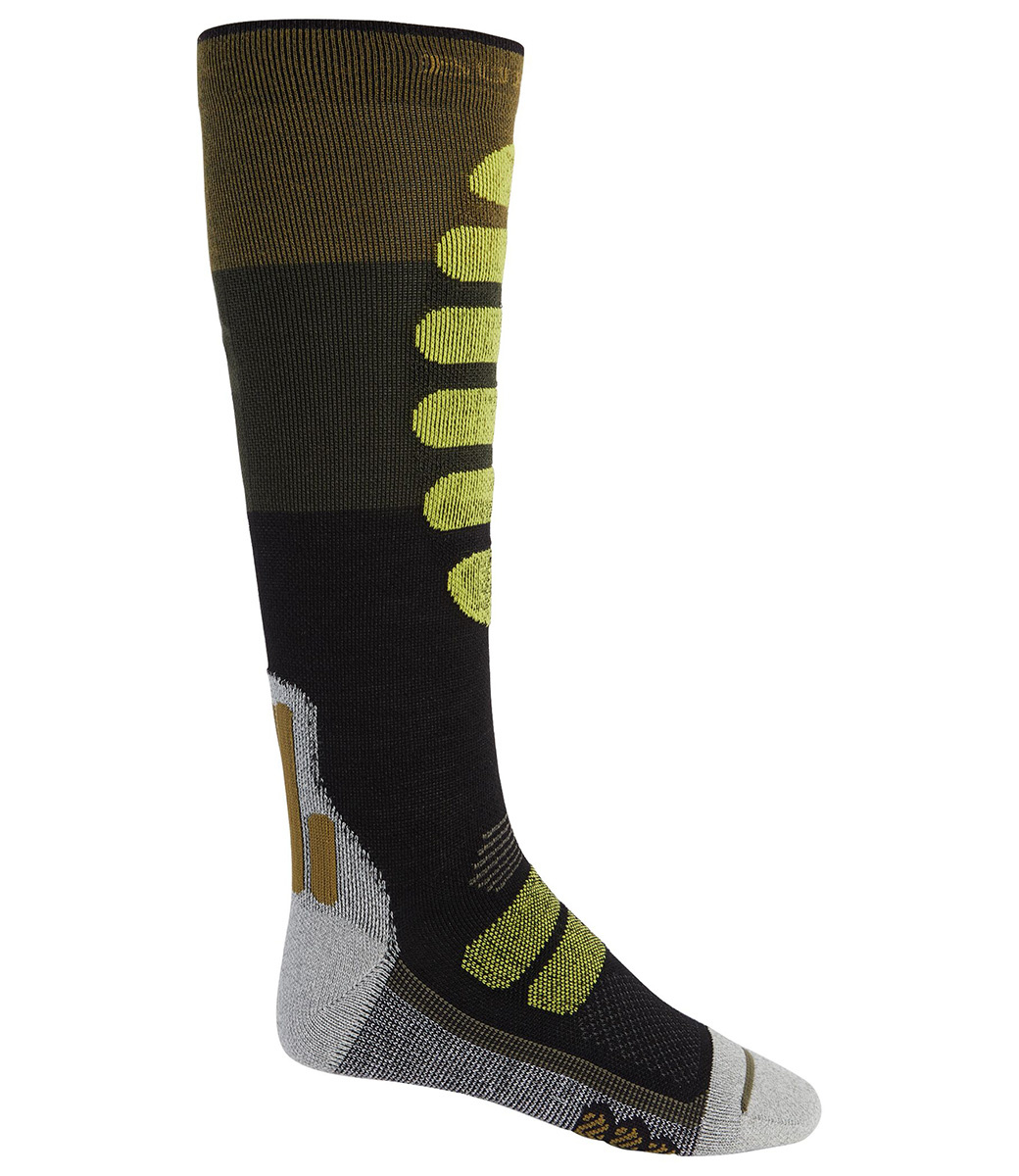 Mens Performance Plus Martini Olive Lightweight Compression Snowboard Socks