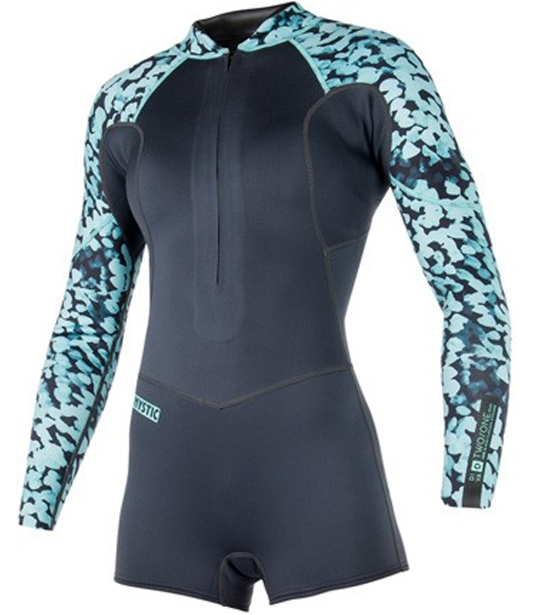 Diva LS Shorty 3/2 mm FZip Blue Leopard