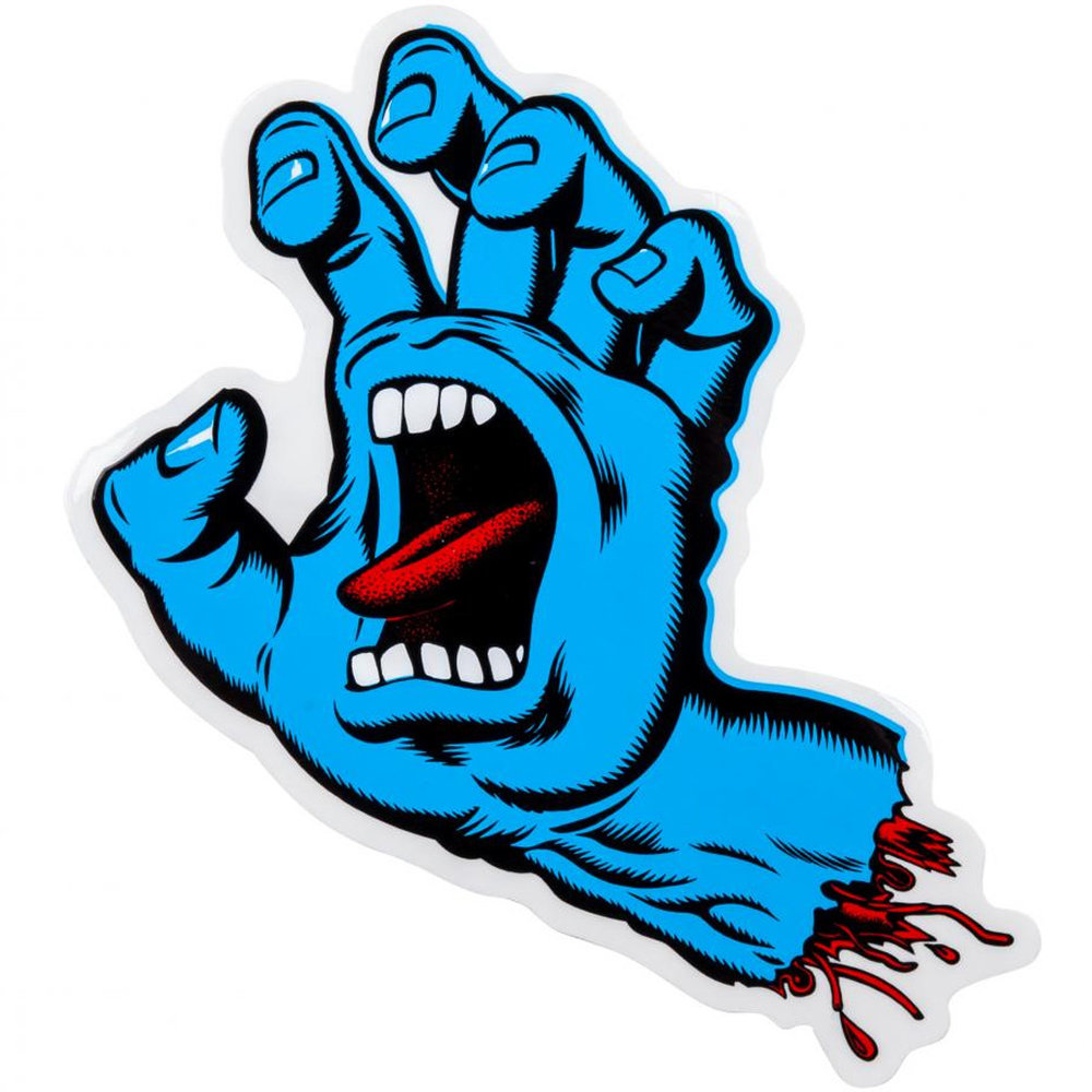 Santa Cruz Screaming Hand Blue Sticker 6"