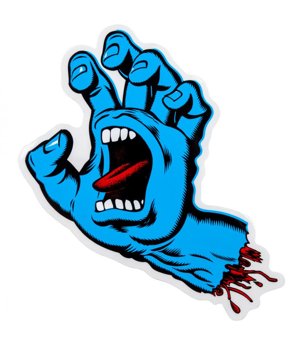 Screaming Hand Blue Sticker 6"